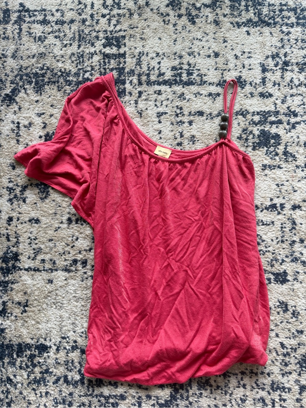 Ella Moss Pink One-Shoulder Tank with Beaded Strap